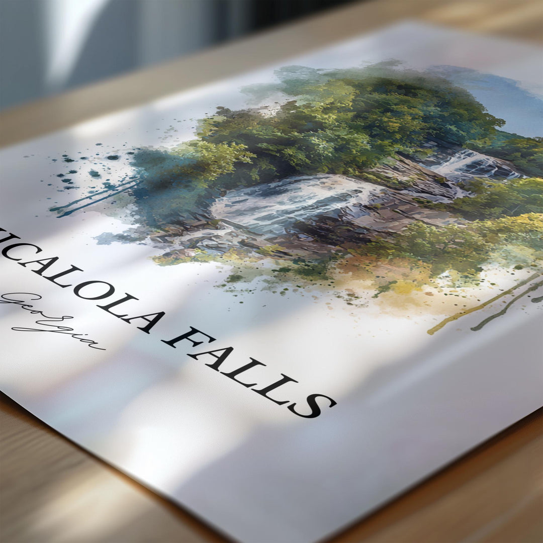 Amicalola Falls Wall Art, Dawsonville Print, Georgia Watercolor Art, Amicalola Falls Gift, Travel Print, Travel Poster, Housewarming Gift