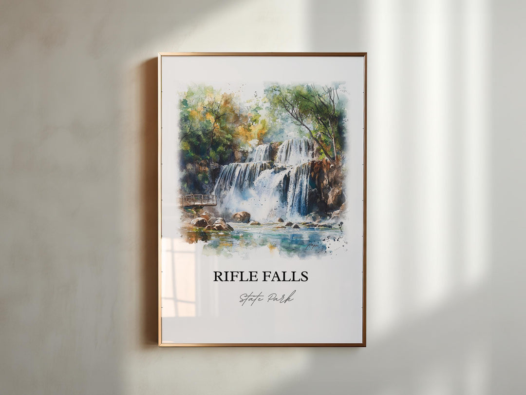 Rifle Falls Wall Art, Garfield County Print, Colorado Artwork, Rifle Falls State Park Gift, Travel Print, Travel Poster, Housewarming Gift