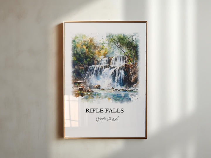 Rifle Falls Wall Art, Garfield County Print, Colorado Artwork, Rifle Falls State Park Gift, Travel Print, Travel Poster, Housewarming Gift