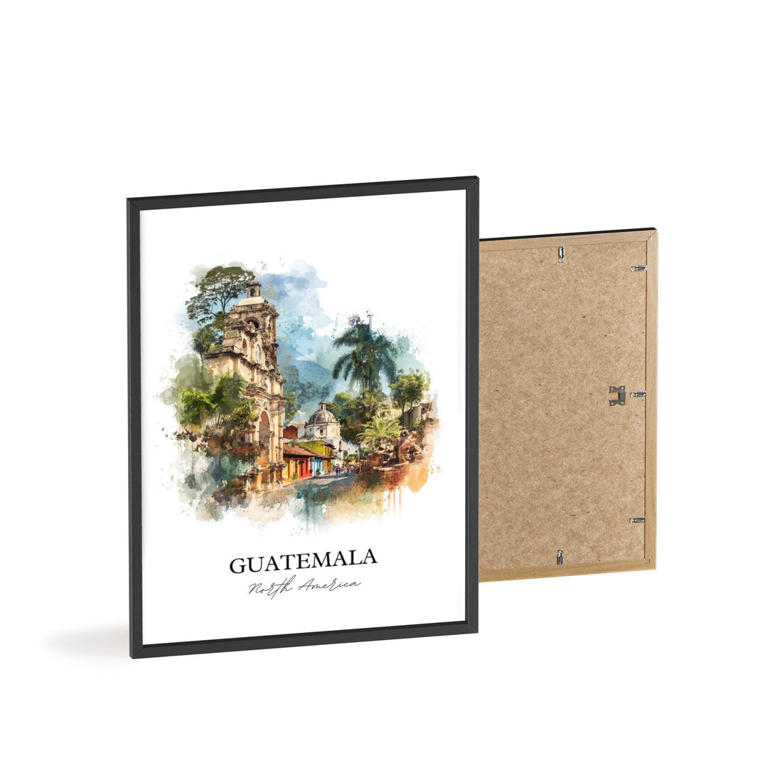 Guatemala Wall Art, Central America Print, Guatemala Watercolor Art, Guatemala Gift, Travel Print, Travel Poster, Housewarming Gift