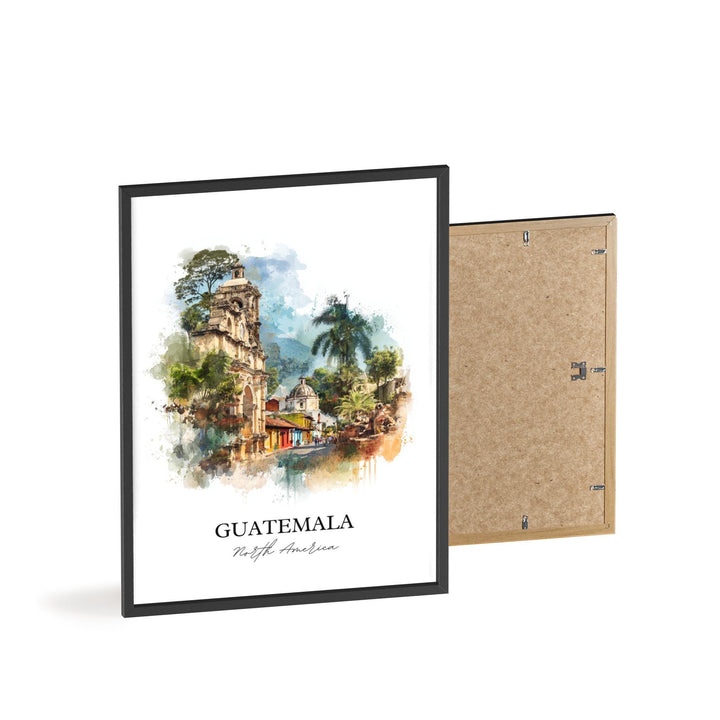 Guatemala Wall Art, Central America Print, Guatemala Watercolor Art, Guatemala Gift, Travel Print, Travel Poster, Housewarming Gift