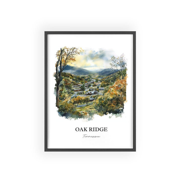 Oak Ridge TN Wall Art, Anderson County Print, Tennessee Watercolor Art, Oak Ridge Gift, Travel Print, Travel Poster, Housewarming Gift