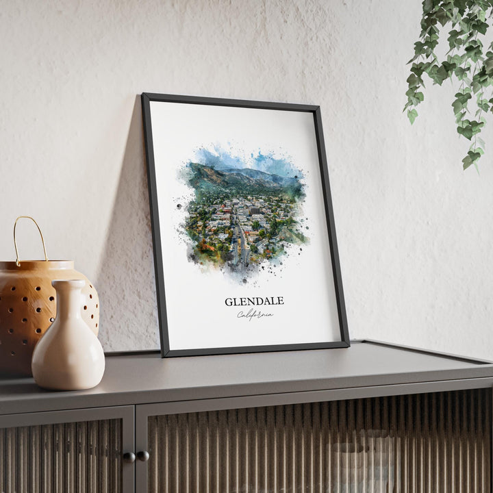 Glendale, California Wall Art, Glendale Print, California Watercolor Art, Los Angeles Gift, Travel Print, Travel Poster, Housewarming Gift