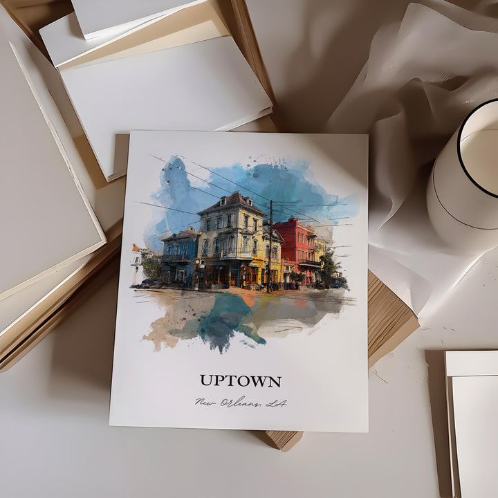 Uptown New Orleans, Louisiana – Watercolor Art Print