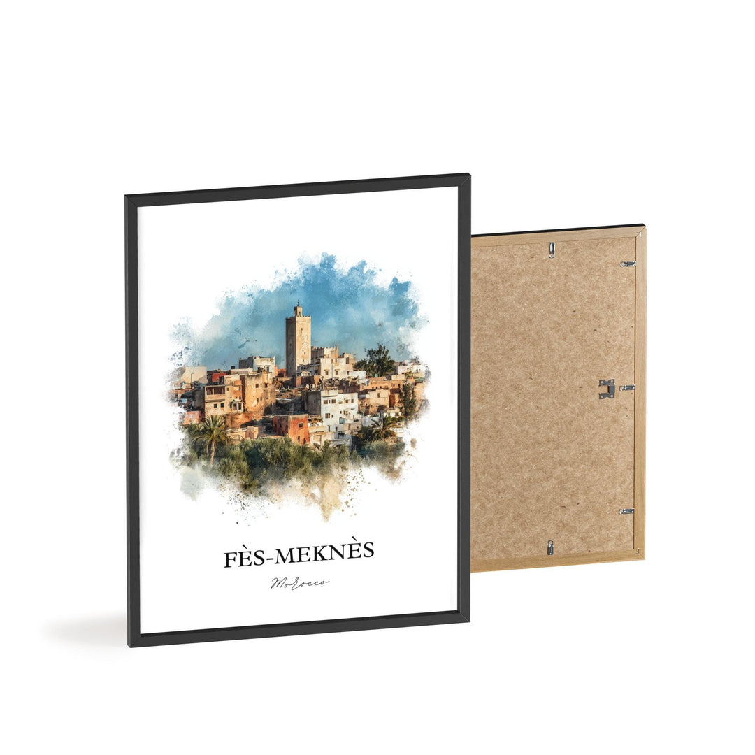 Fès-Meknès, Morocco – Watercolor Art Print