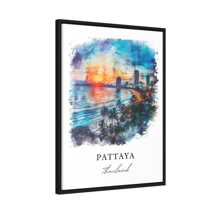 Pattaya Wall Art, Pattaya Thailand Print, Pattaya Watercolor, Pattaya City Gift,