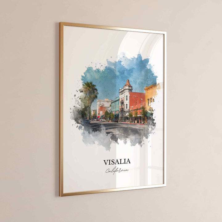 Visalia, California – Watercolor Art Print