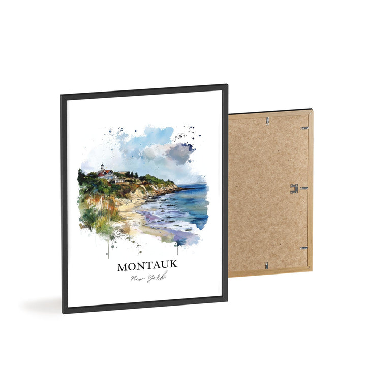 Montauk NY Wall Art, Long Island Print, Montauk Watercolor Art, Montauk NY Gift, Travel Print, Travel Poster, Housewarming Gift
