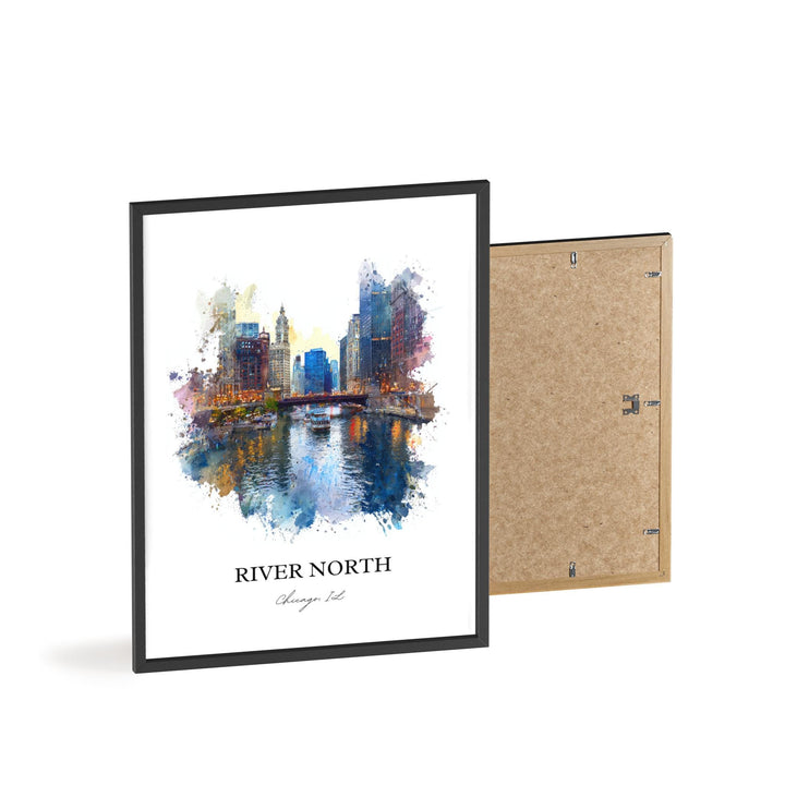 River North, Illinois – Watercolor Art Print
