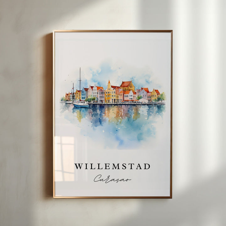 Willemstad Curacao wall art - Curacao, Willemstad poster, Willemstad Wedding gift, Birthday present, Custom Text, Personalized Gift