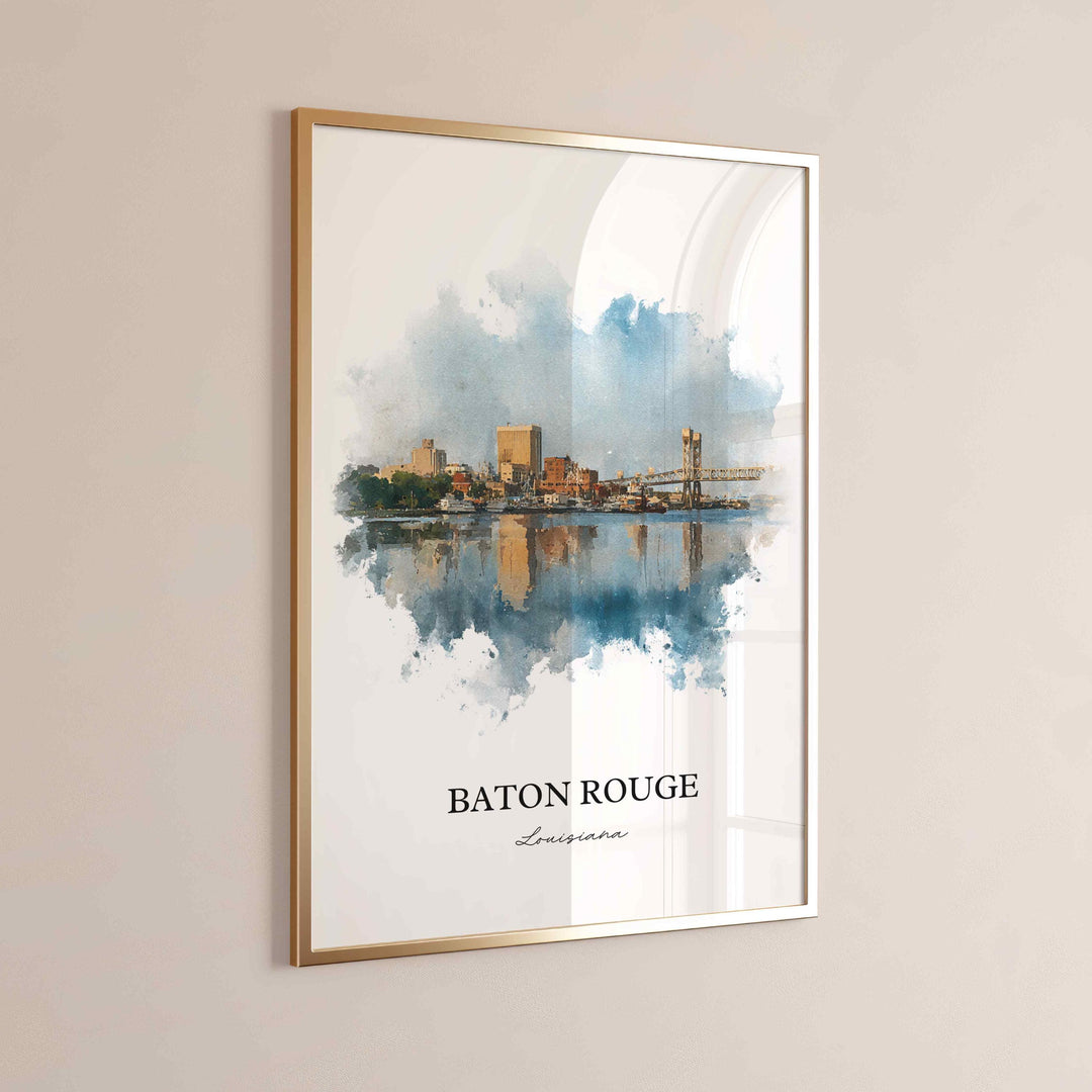 Baton Rouge, Louisiana – Watercolor Art Print