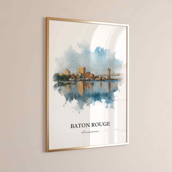 Baton Rouge, Louisiana – Watercolor Art Print