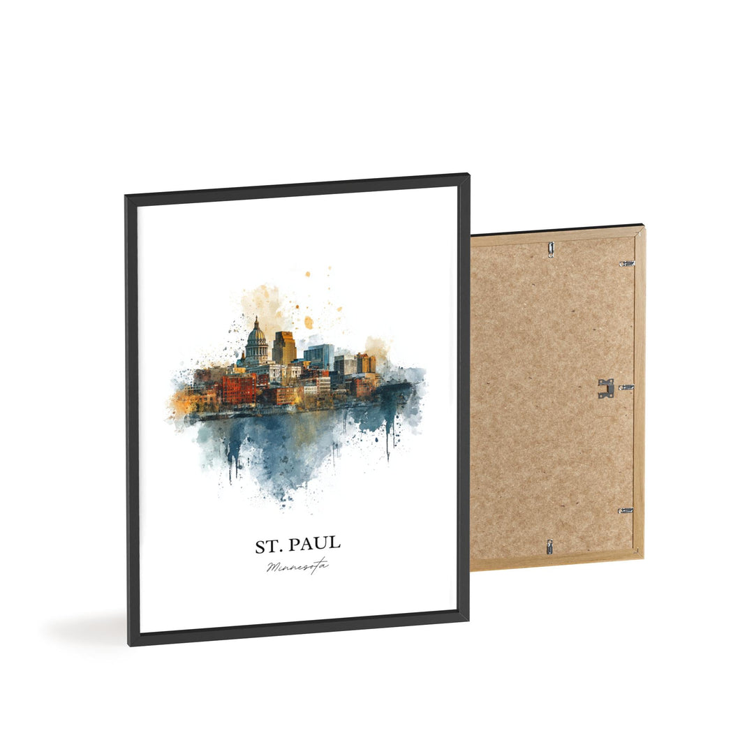 St. Paul MN Wall Art, St Paul Print, Minnesota Watercolor Art, Twin Cities Gift, Travel Print, Travel Poster, Housewarming Gift