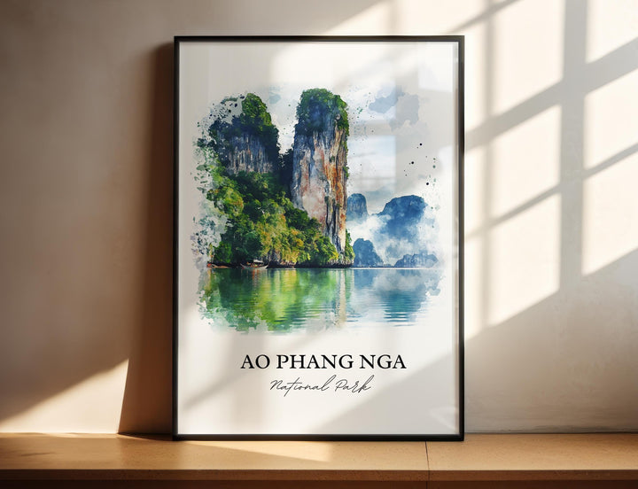 Ao Phang Nga National Park Wall Art, Takdat Print, Thailand Art, Ao Phang Nga Park Gift, Travel Print, Travel Poster, Housewarming Gift