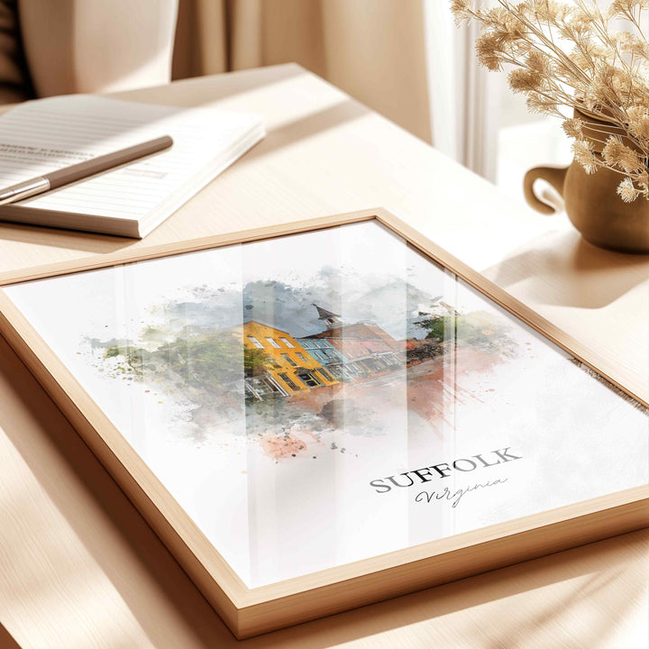 Suffolk, Virginia, USA – Watercolor Art Print