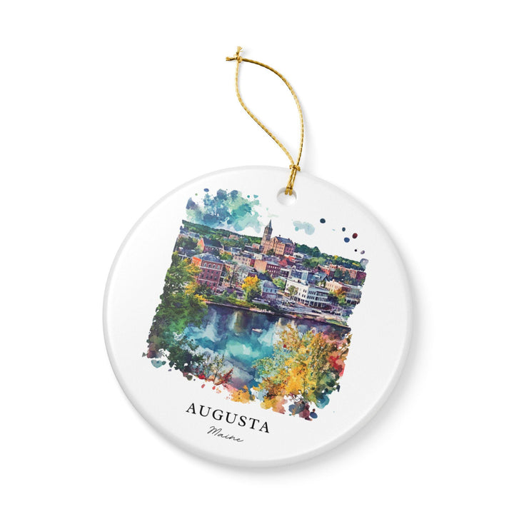 Augusta Maine Ornament: Unique Augusta ME Souvenir, Augusta Maine Xmas Decor, and Authentic Maine Gift