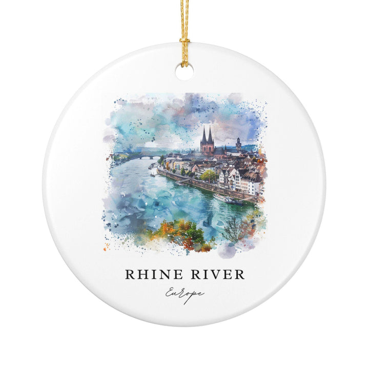 Rhine River Ornament: Unique Rhine River Souvenir, Rhine River Cruise Decor, and Authentic Rhine River Gift