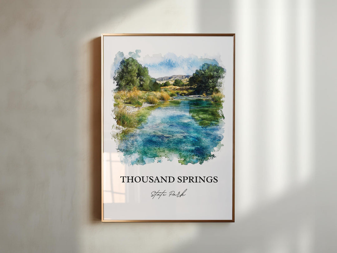 Thousand Springs State Park Wall Art, Idaho Print, Idaho Watercolor Art, Malad Gorge Gift, Travel Print, Travel Poster, Housewarming Gift