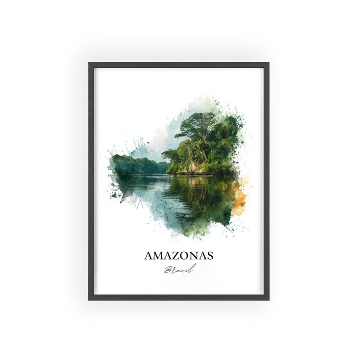 Amazonas Brazil Wall Art, Amazonas Print, Brazil Watercolor Art, Amazonas Brazil Gift, Travel Print, Travel Poster, Housewarming Gift