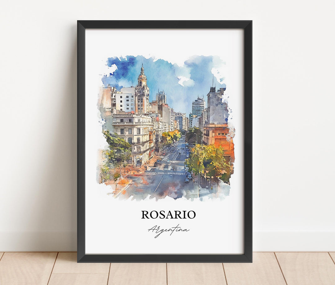 Rosario Argentina Art, Santa Fe Province Print, Argentina Watercolor, Rosario Argentina Gift, Travel Print, Travel Poster, Housewarming Gift