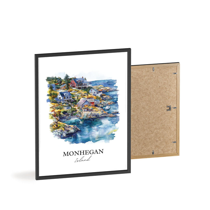 Monhegan Island Wall Art, Gulf of Maine Print, Maine Watercolor Art, Monhegan Island Gift, Travel Print, Travel Poster, Housewarming Gift