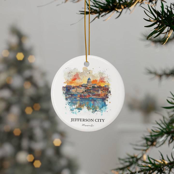 Jefferson City MO Ornament: Unique Jefferson City Souvenir, Missouri Xmas Decor, and Authentic Missouri Gift