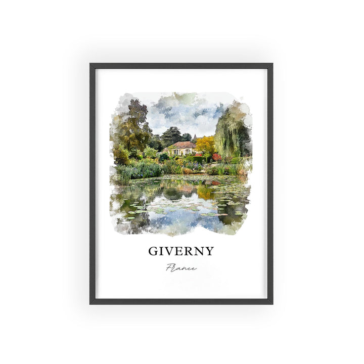 Giverny France Wall Art, Normandy Region Print, France Watercolor Art, Giverny Gift, Travel Print, Travel Poster, Housewarming Gift