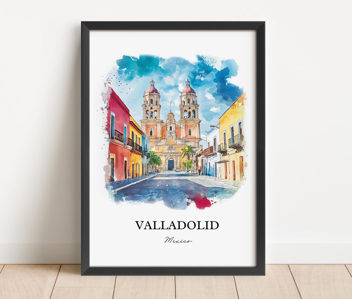 Valladolid Wall Art, Yucatán Peninsula Prints, Mexico Watercolor Art, Valladolid Mexico Gift, Travel Print, Travel Poster, Housewarming Gift