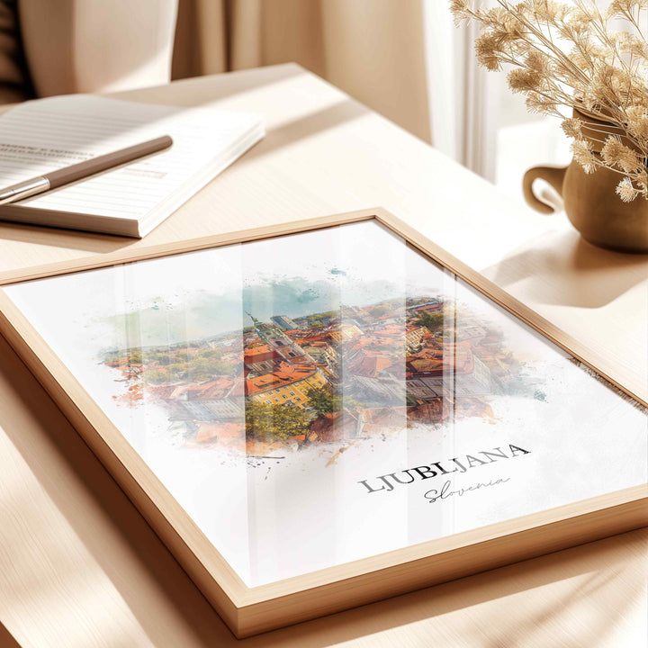 Ljubljana, Slovenia – Watercolor Art Print