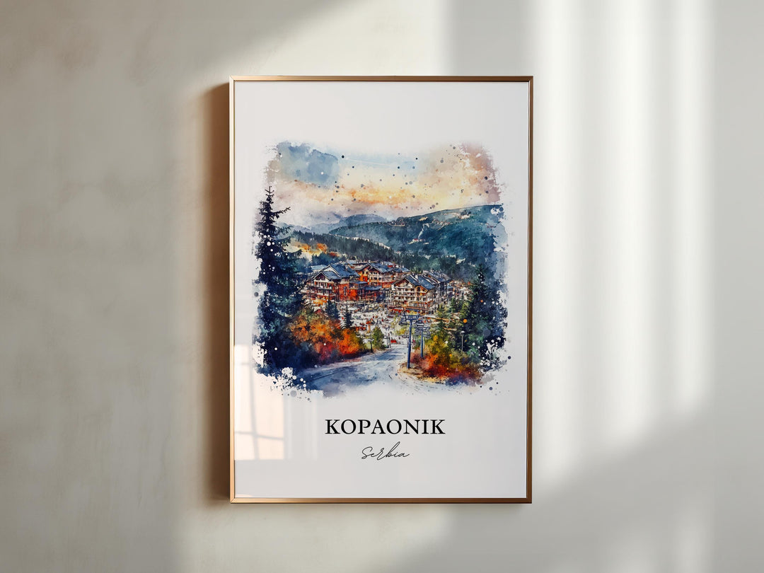 Kopaonik Wall Art, Kosovo Print, Serbia Watercolor Art, Kopaonik Serbia Gift, Travel Print, Travel Poster, Housewarming Gift
