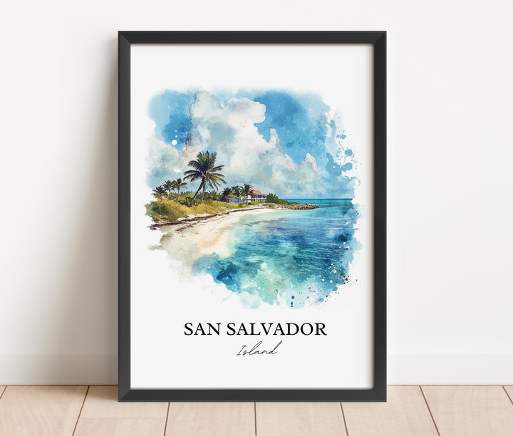 San Salvador Island, Bahamas – Watercolor Art Print