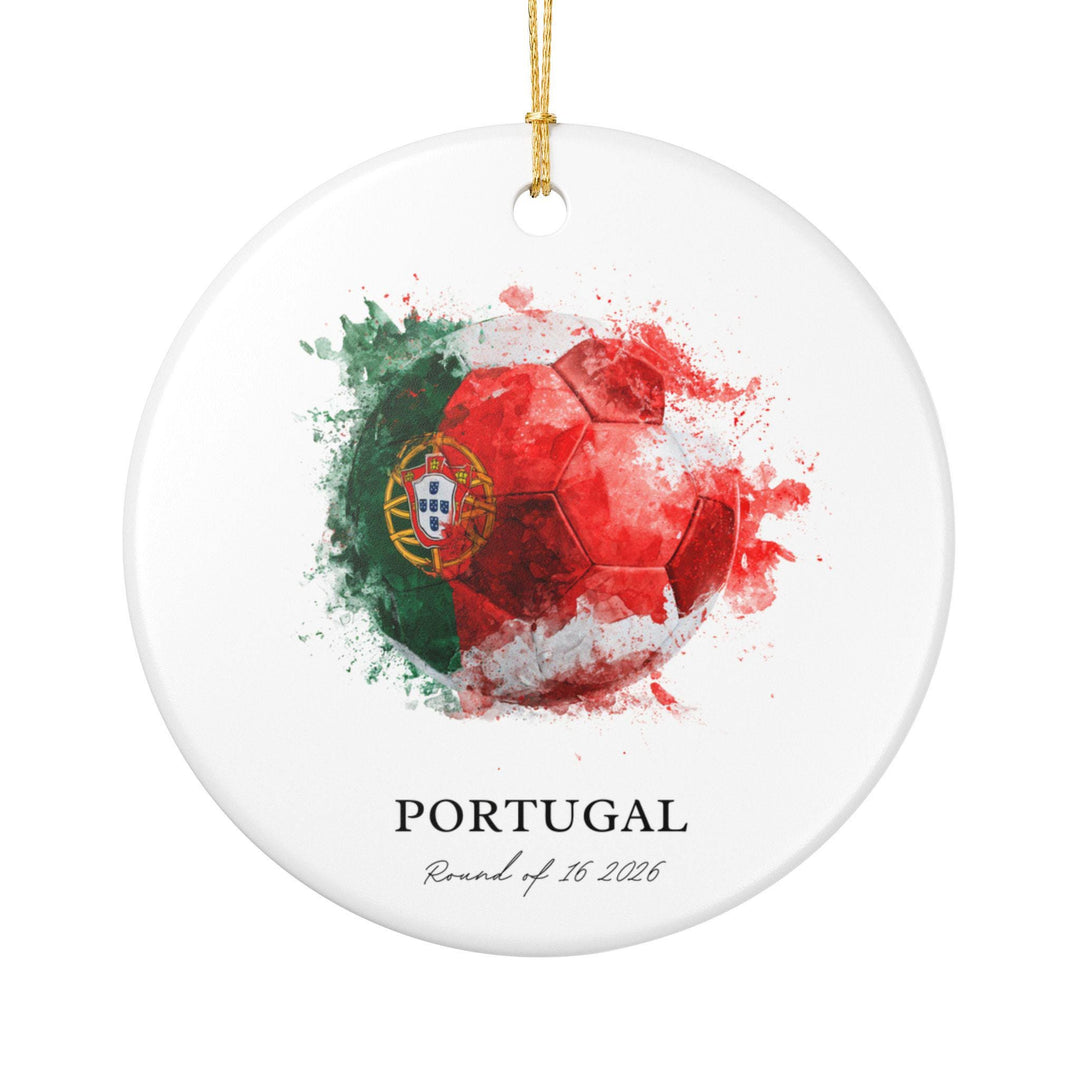 Portugal Soccer Ornament 2026 | Round of 16 Football Fan Keepsake, Portugal Christmas Ornament