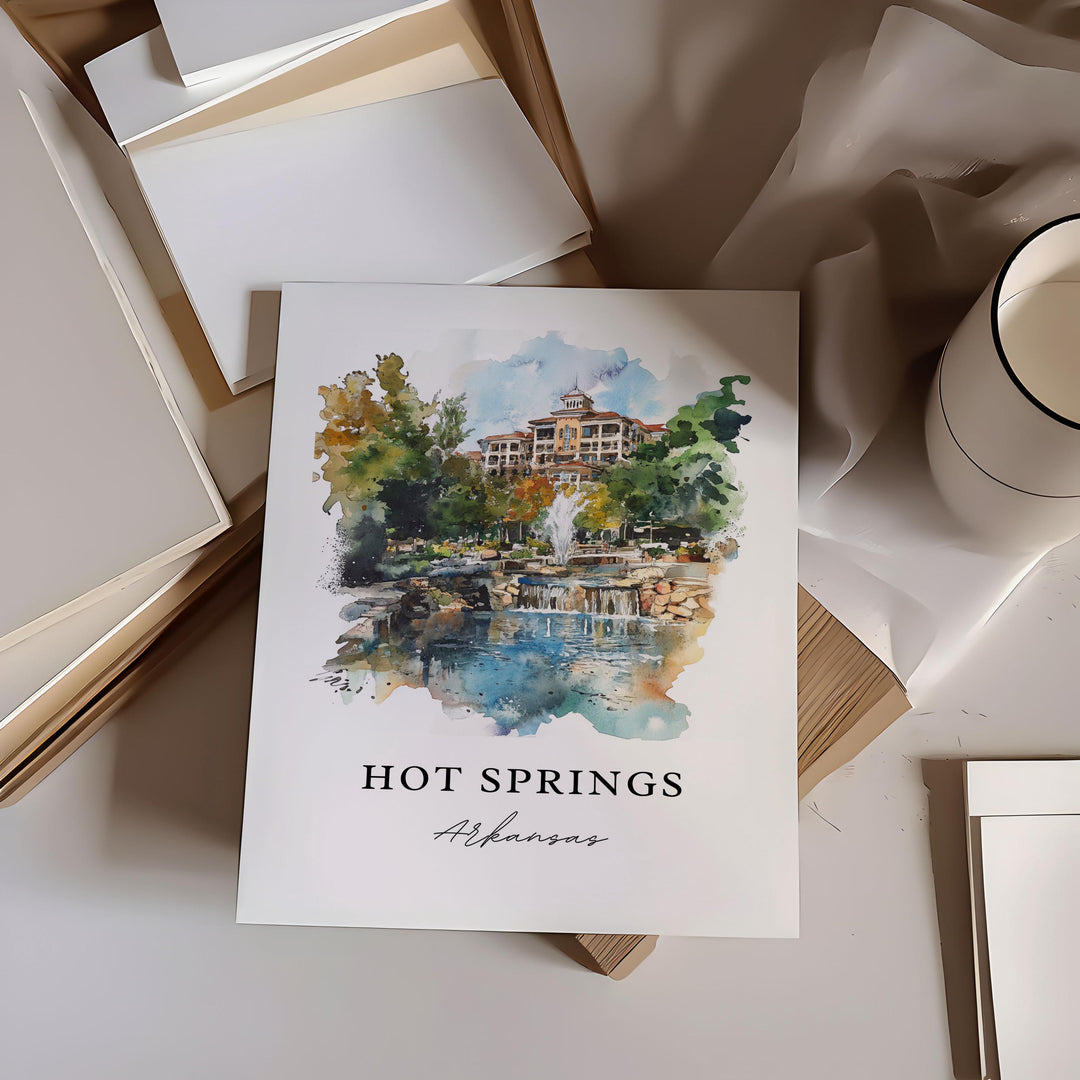 Hot Springs, Arkansas – Watercolor Art Print