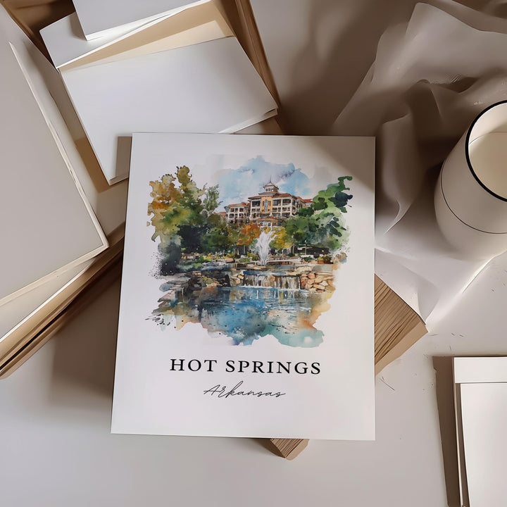 Hot Springs, Arkansas – Watercolor Art Print