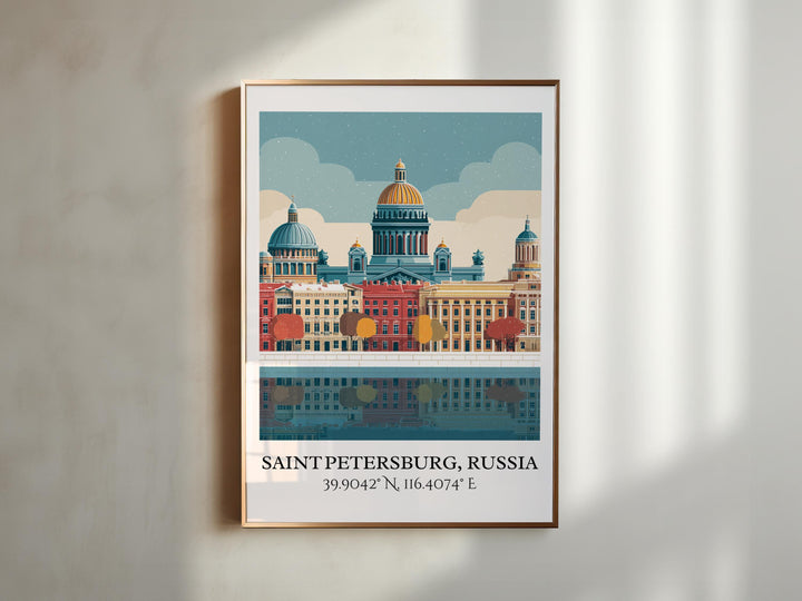 St Petersburg Russia Art, St Petersburg Retro Travel Art, Saint Petersburg Decor, Russia Gift, Russia Art, Travel Prints, Housewarming Gift