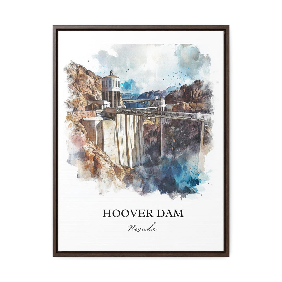 Hoover Dam NV Wall Art, Black Canyon Print, Nevada Watercolor Art, Hoover Dam Gift, Travel Print, Travel Poster, Housewarming Gift