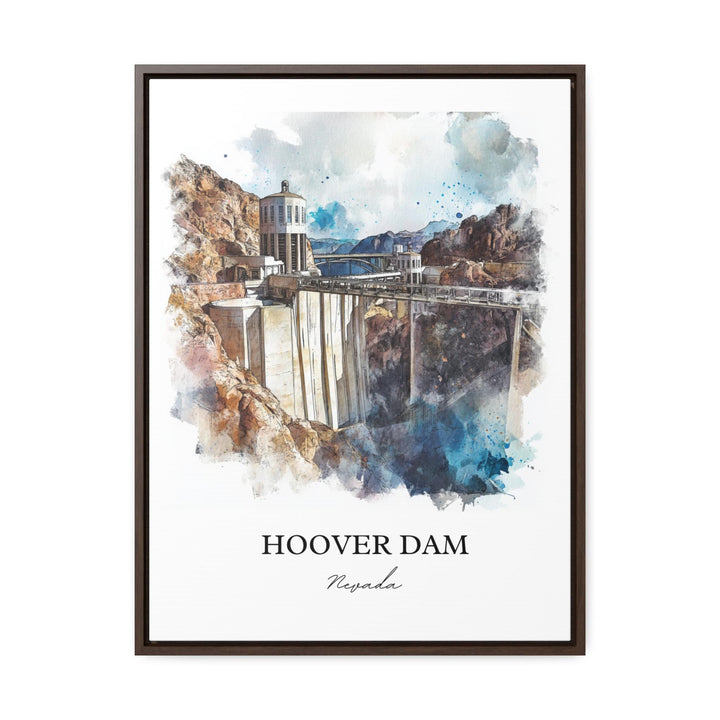 Hoover Dam NV Wall Art, Black Canyon Print, Nevada Watercolor Art, Hoover Dam Gift, Travel Print, Travel Poster, Housewarming Gift