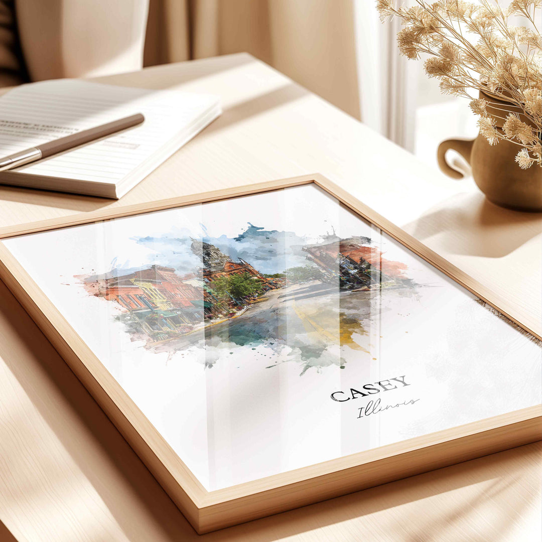 Casey, Illinois – Watercolor Art Print