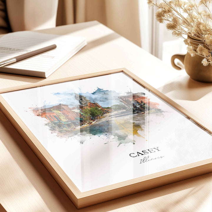 Casey, Illinois – Watercolor Art Print