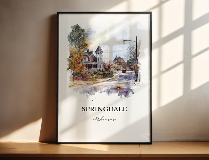 Springdale AR Wall Art - Arkansas Print