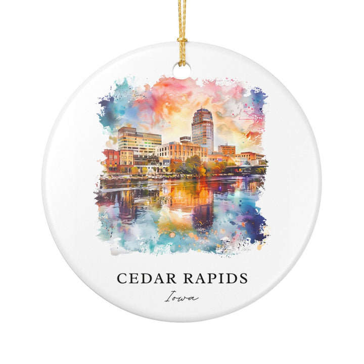 Cedar Rapids Iowa Ornament: Unique Cedar Rapids Souvenir, Cedar Rapids Xmas Decor, and Authentic Cedar Rapids Iowa Gift