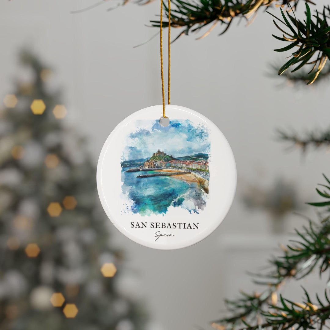San Sebastian Spain Ornament: Unique San Sebastian Souvenir, Spain Xmas Decor, and Authentic San Sebastian Gift