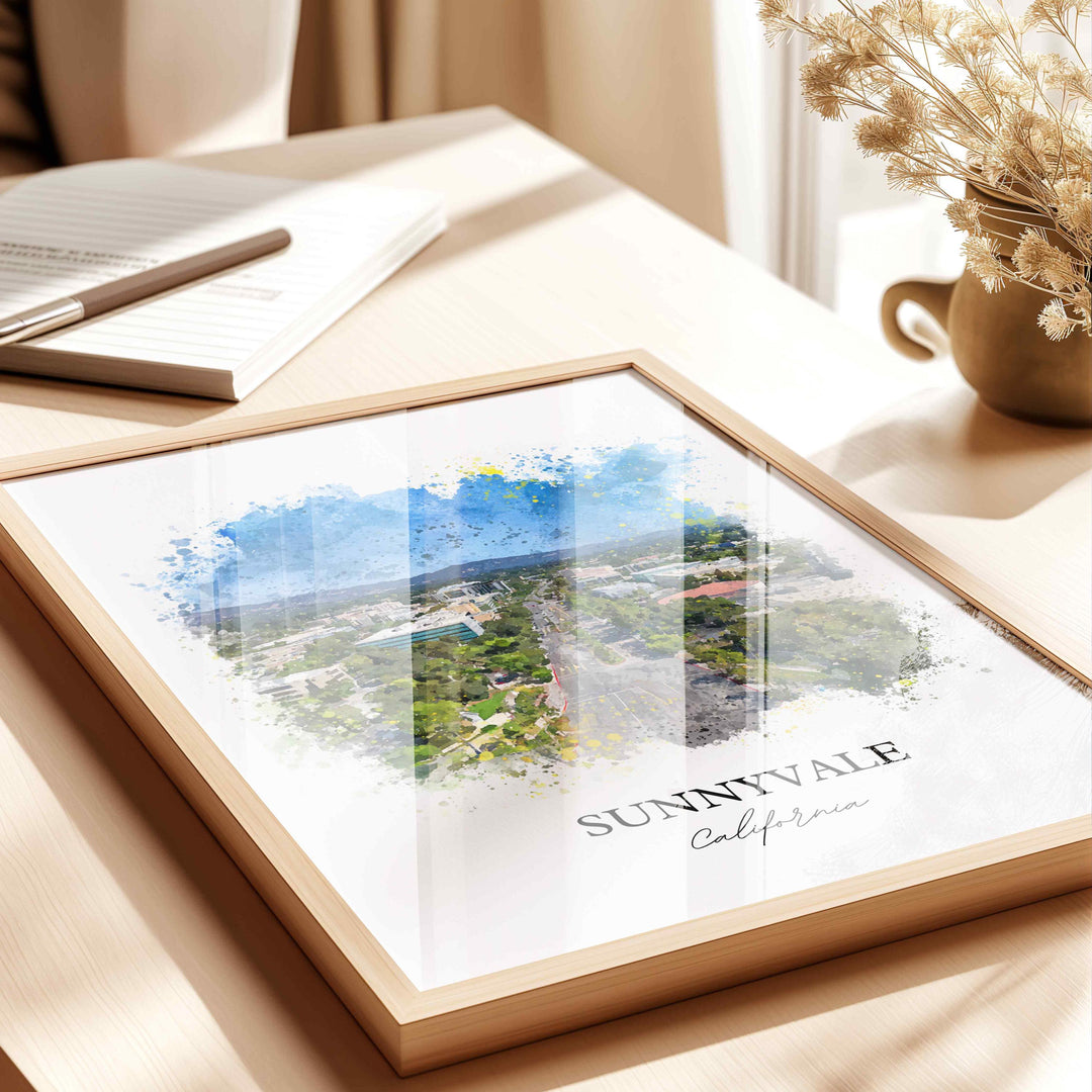 Sunnyvale, California – Watercolor Art Print