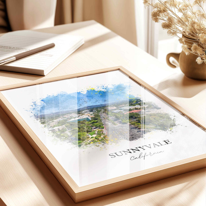 Sunnyvale, California – Watercolor Art Print