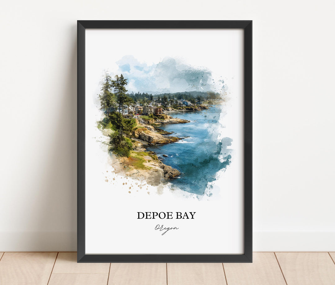 Depoe Bay, Oregon – Watercolor Art Print