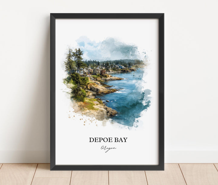 Depoe Bay, Oregon – Watercolor Art Print