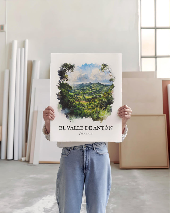 El Valle de Antón Wall Art, Panama Print, Panama Watercolor Art, El Valle de Antón Gift, Travel Print, Travel Poster, Housewarming Gift
