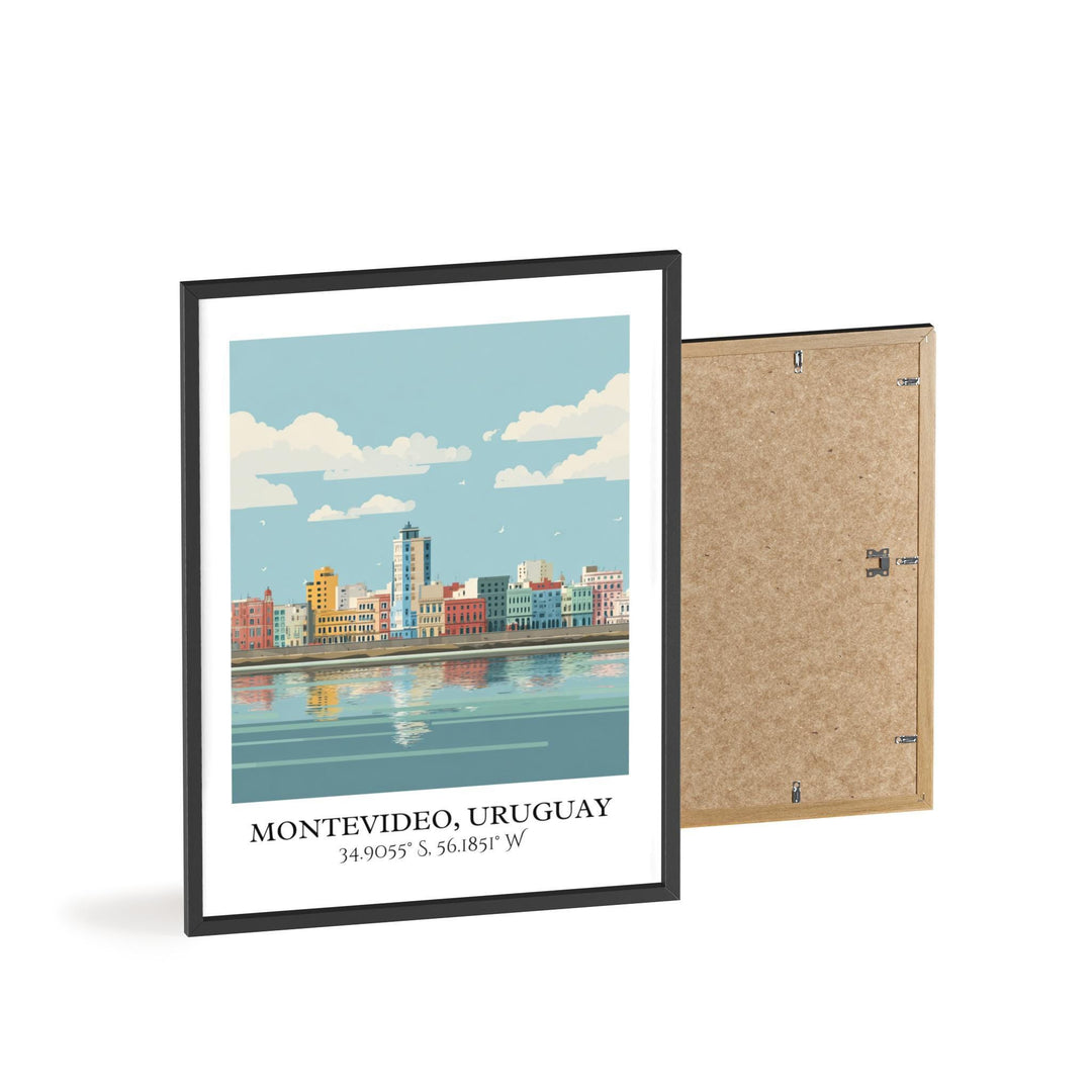 Montevideo Art, Montevideo Retro Travel Art, Montevideo Home Decor, Uruguay Gift, Uruguay Travel Art, Travel Prints, Housewarming Gift