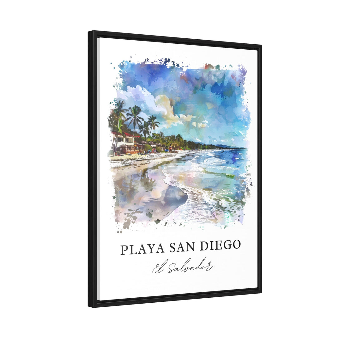 Playa San Diego, El Salvador – Watercolor Art Print