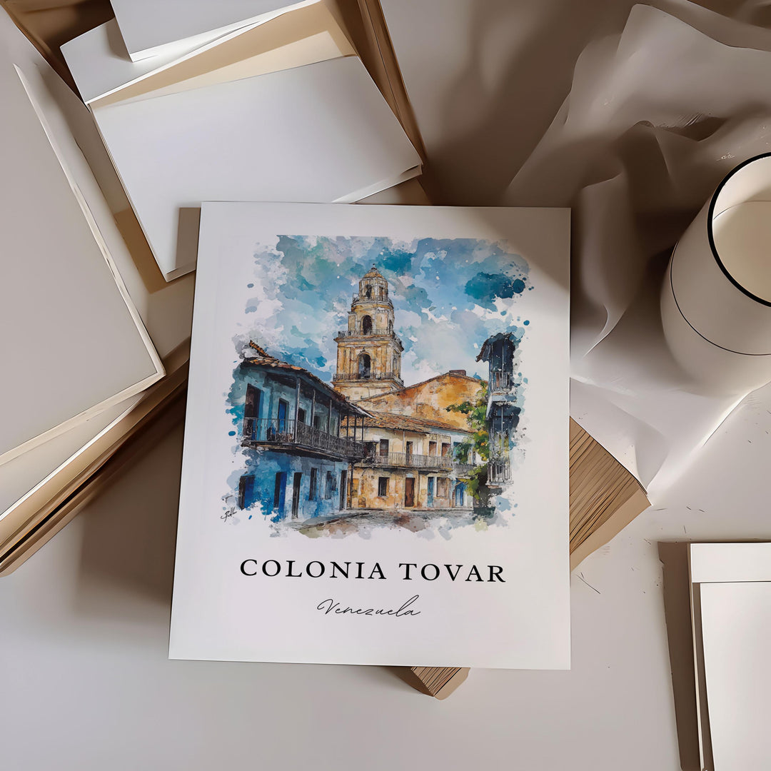 Colonia Tovar Wall Art, Venezuela Print, Colonia Tovar Watercolor Art, Venezuela Art Gift,